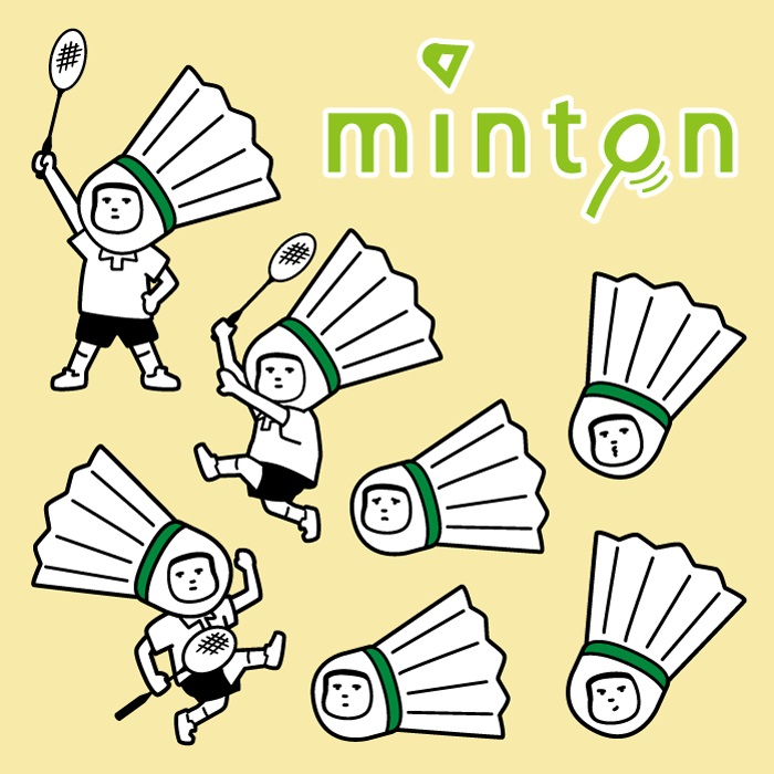 mintonステッカー（14cm×14cm）/ minton sticker [minton_ac_02]